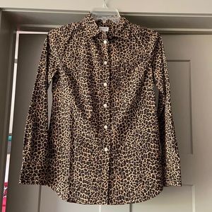 NWT J. Crew Factory Leopard Print Button Down